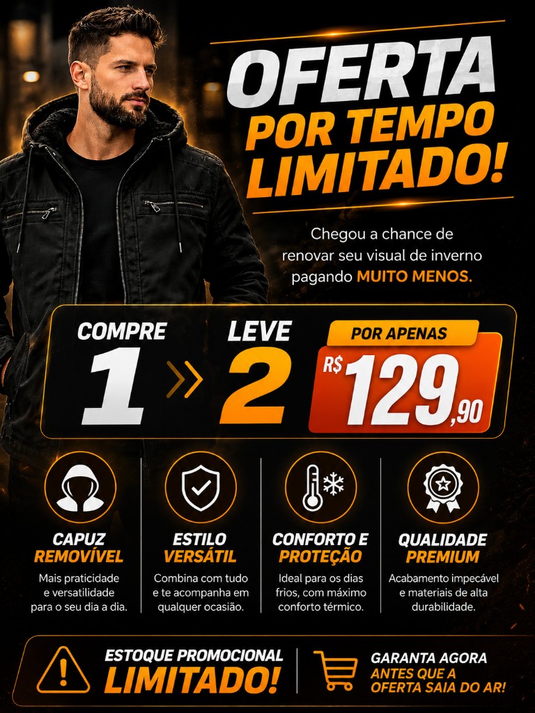 Oferta por tempo limitado — Compre 1 Leve 2 por R$ 129,90. Estoque promocional limitado — garanta antes que a oferta saia do ar.
